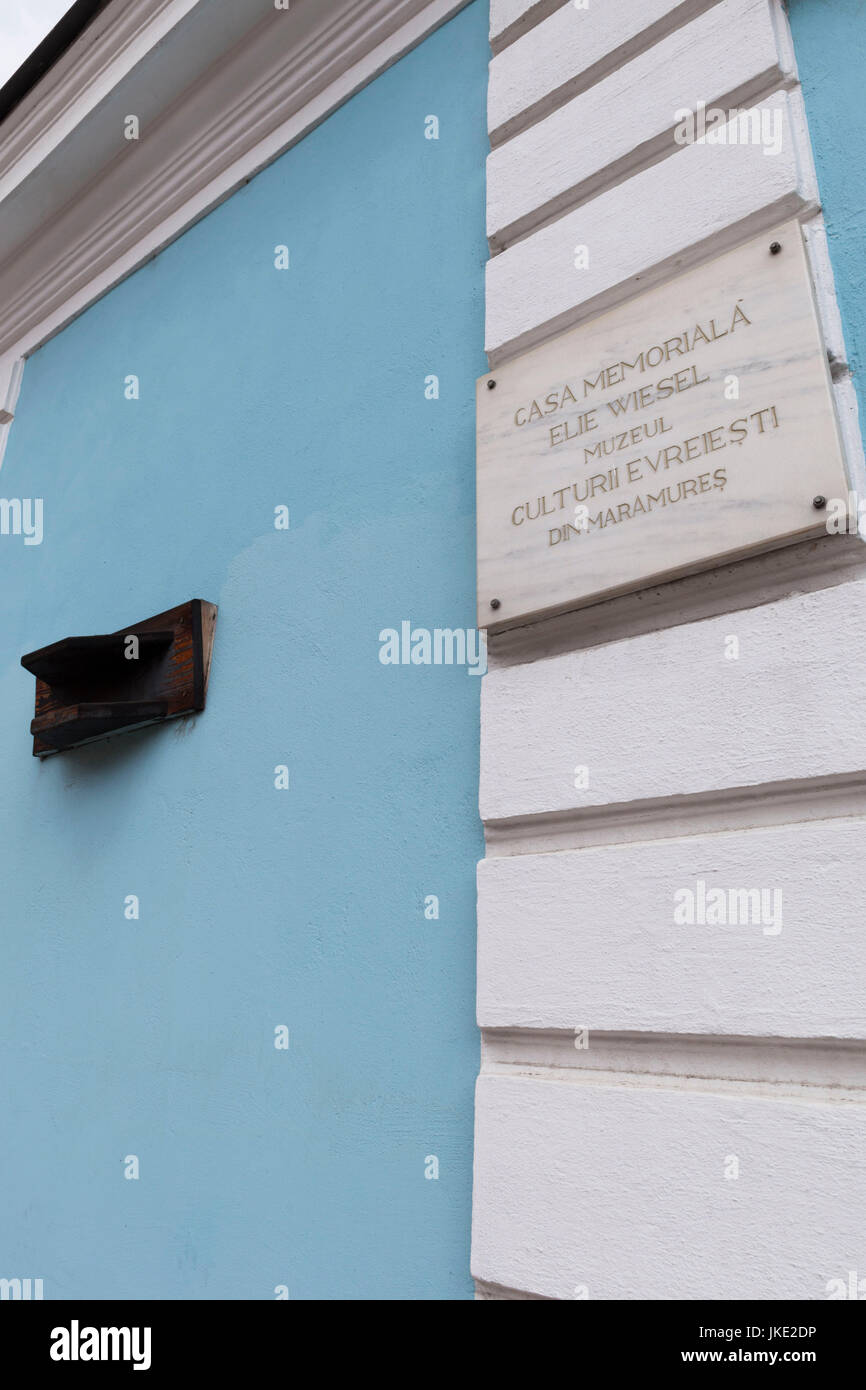 La Roumanie, la Région de Maramures, Sighetu Marmatei, Elie Wiesel's House, ancienne résidence de la lauréate du Prix Nobel de la paix et de l'écrivain de l'Holocauste, Elie Wiesel, extérieur Banque D'Images