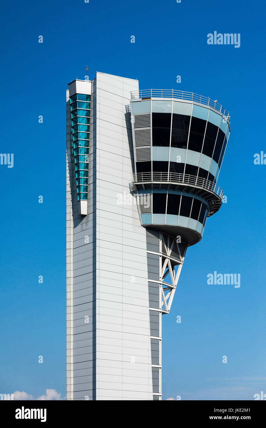 Tour de contrôle de la circulation aérienne, l'Aéroport International de Philadelphie, USA. Banque D'Images