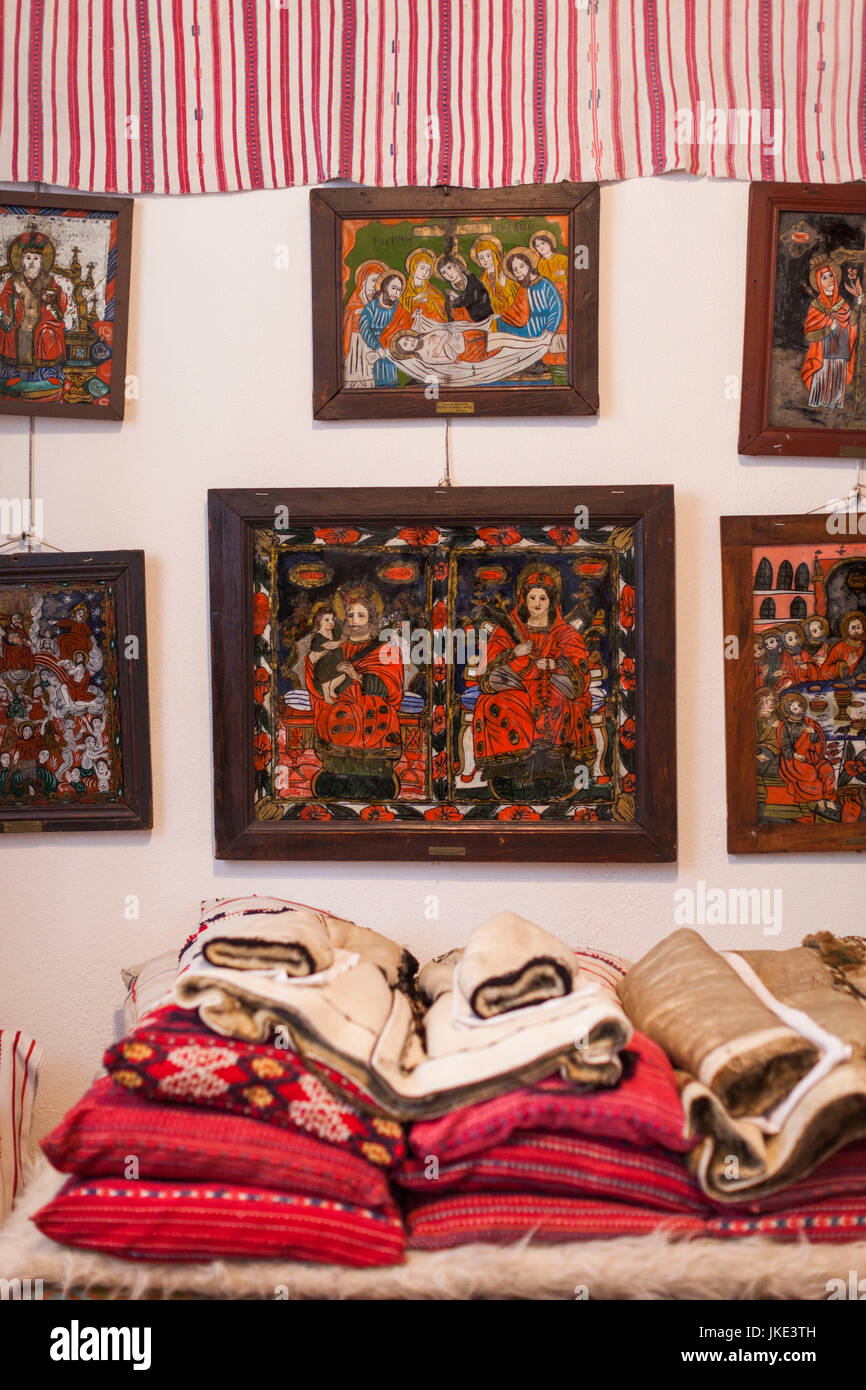 La Roumanie, la Transylvanie, Sibiel, Zosim Oancea, Roumanie Collection icône la plus grande collection de reliques, de l'intérieur Banque D'Images