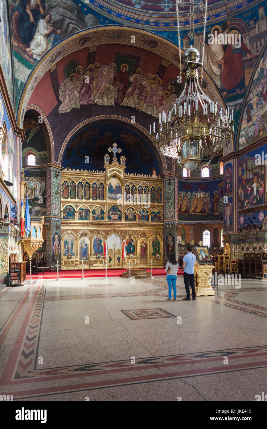 La Roumanie, la Transylvanie, Sibiu, La Cathédrale Orthodoxe, de l'intérieur Banque D'Images