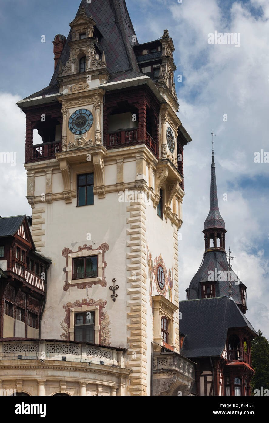 La Roumanie, la Transylvanie, le château de Peles de Sinaia, construit, 1875-1914 Banque D'Images