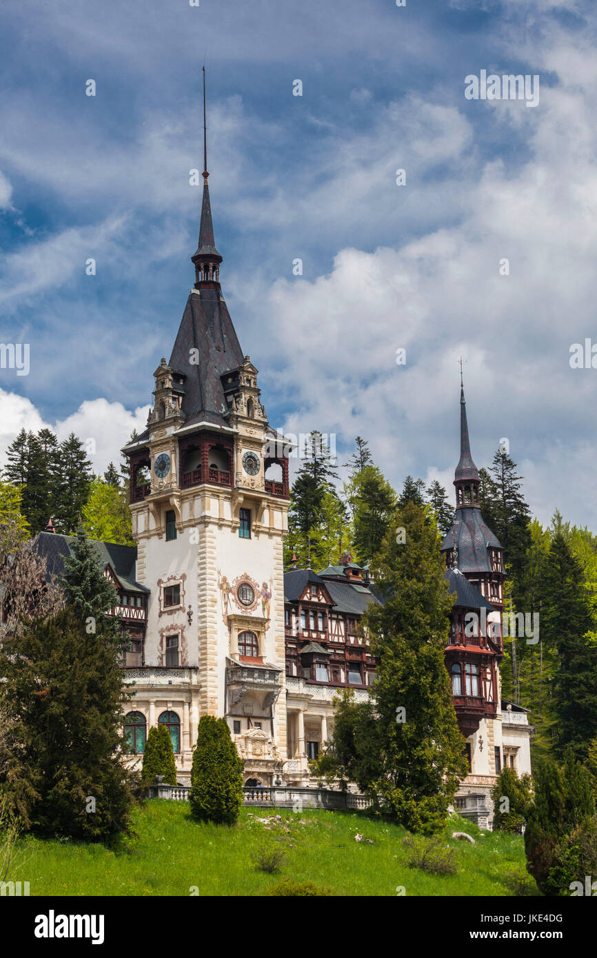 La Roumanie, la Transylvanie, le château de Peles de Sinaia, construit, 1875-1914 Banque D'Images