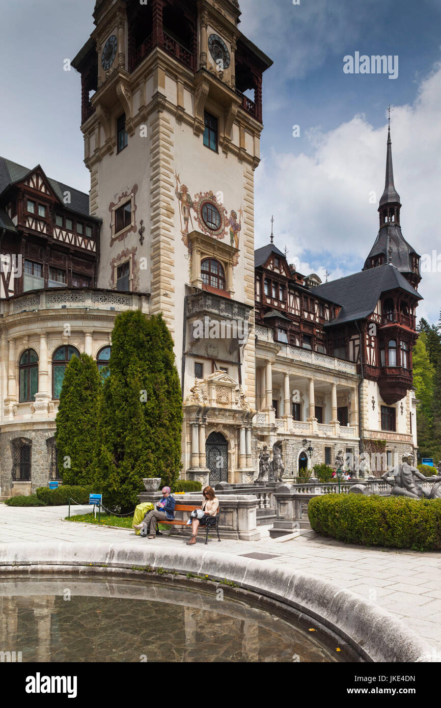 La Roumanie, la Transylvanie, le château de Peles de Sinaia, construit, 1875-1914 Banque D'Images
