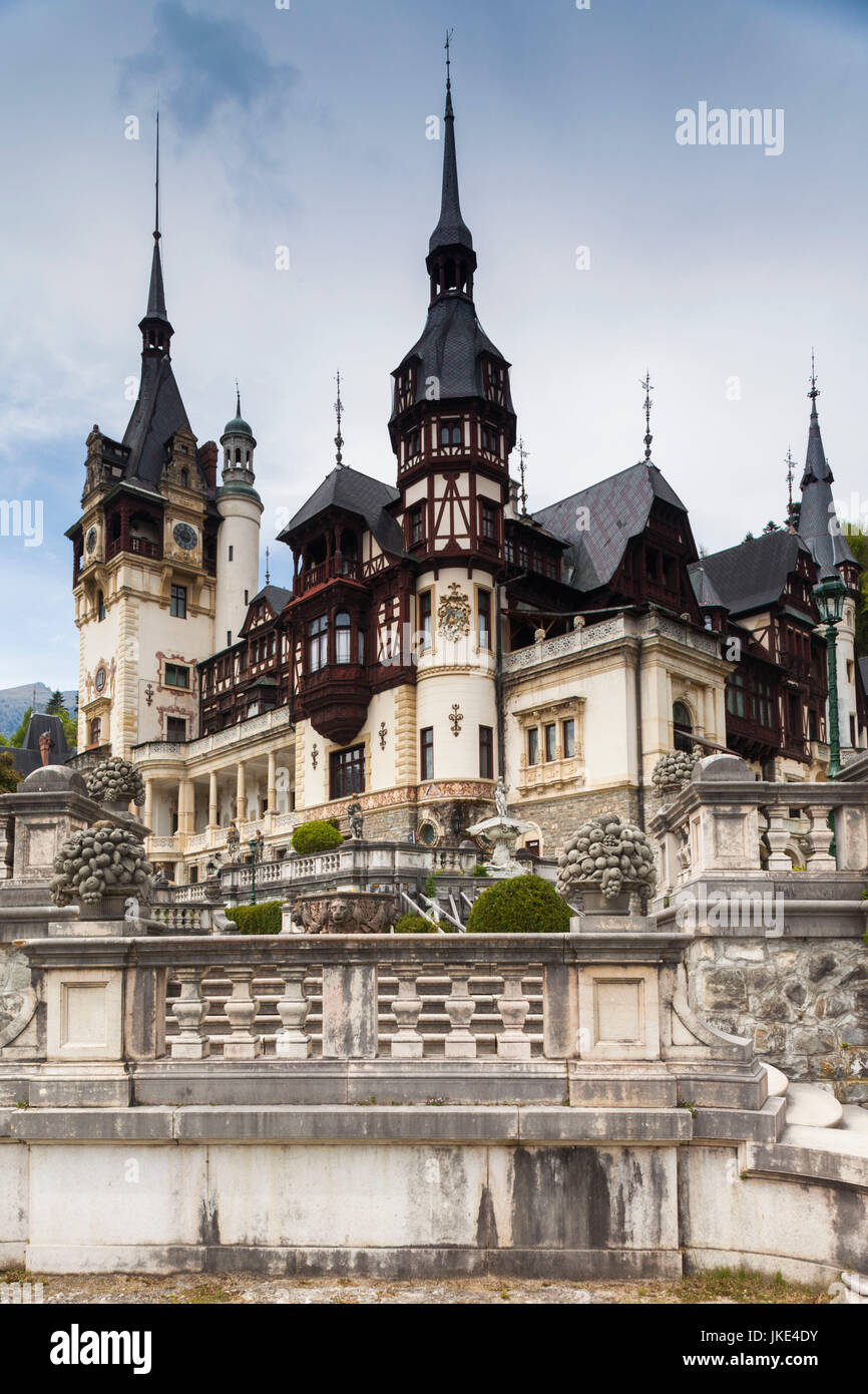 La Roumanie, la Transylvanie, le château de Peles de Sinaia, construit, 1875-1914 Banque D'Images