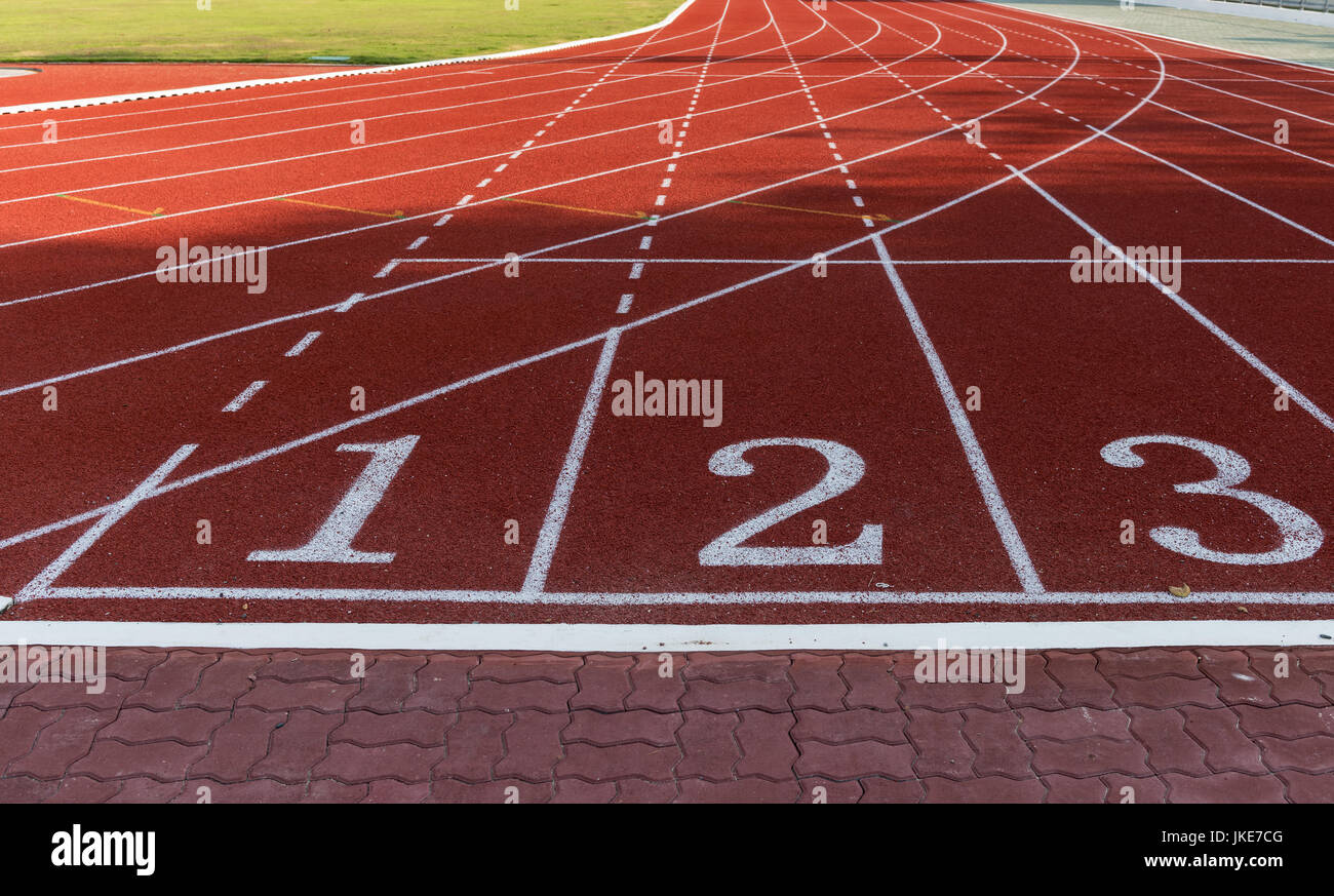 La voie de l'athlète ou d'une piste de course avec les chiffres 1 à 3, bon pour les affaires ou de motivation Banque D'Images