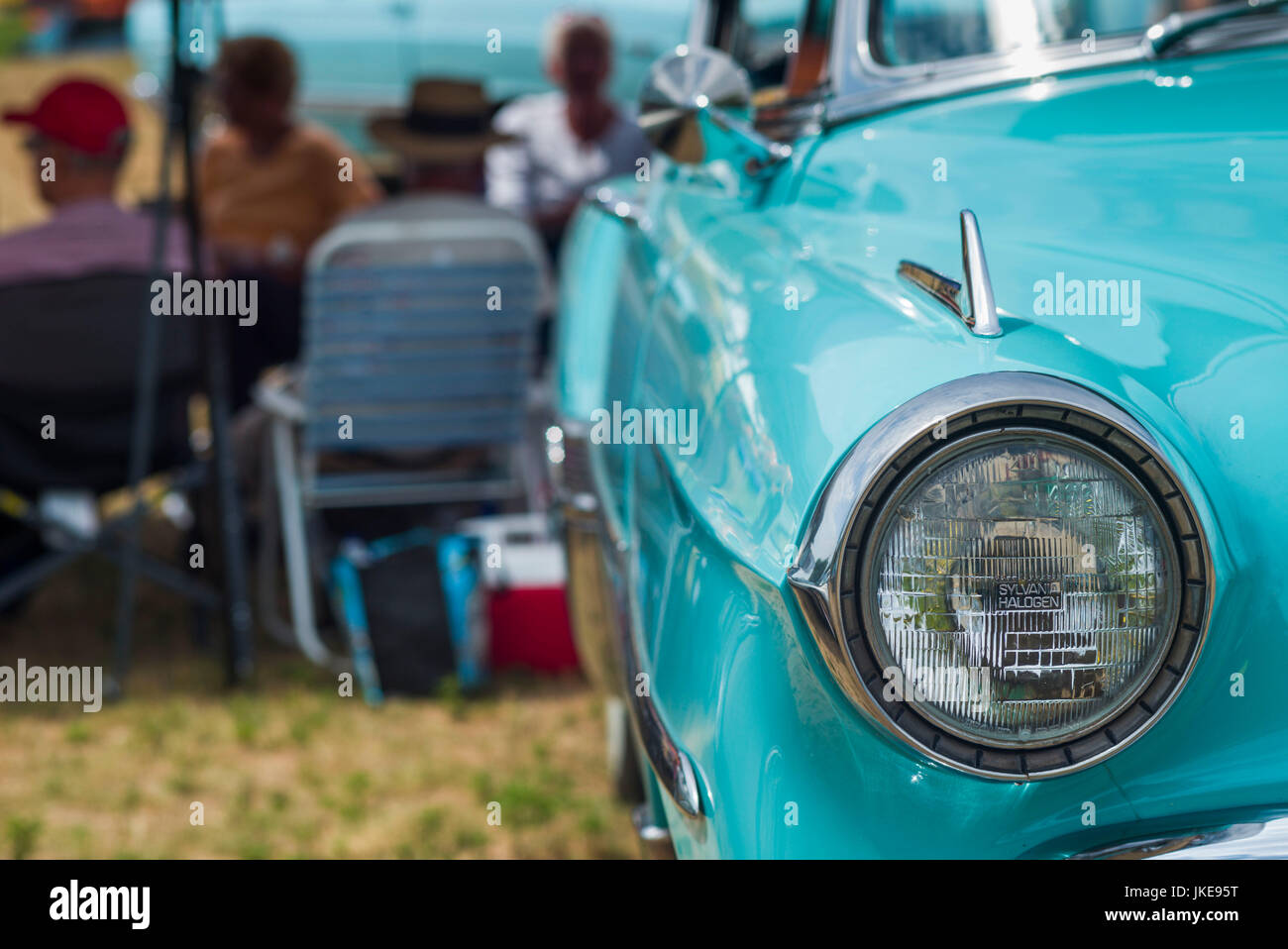 USA, Massachusetts, Cape Ann, Gloucester, Antique car show, détail Chevrolet Classic Banque D'Images