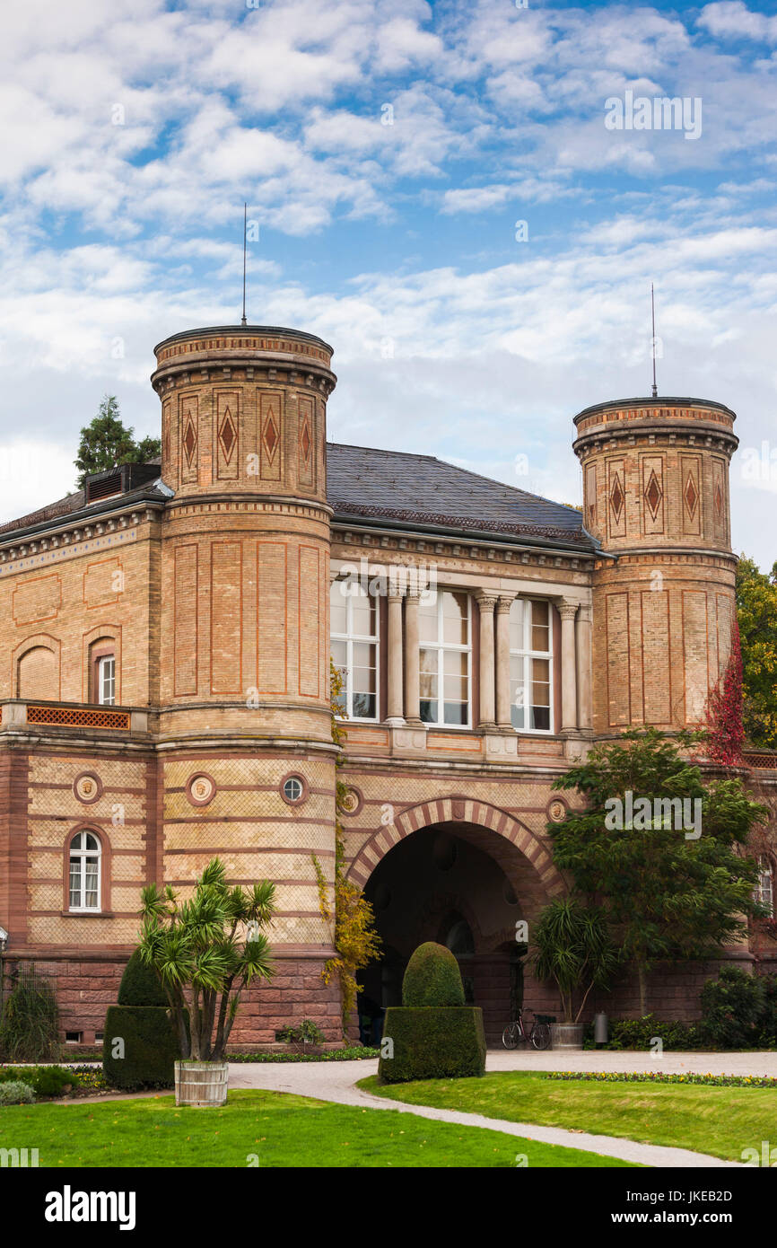 Allemagne, Bade-Wurtemberg, Karlsruhe, jardins botaniques, bâtiment de l'Orangerie Banque D'Images