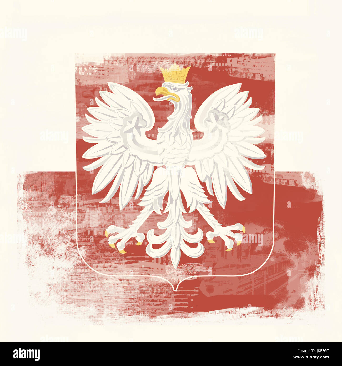 Drapeau national de Pologne créé en grunge style Banque D'Images