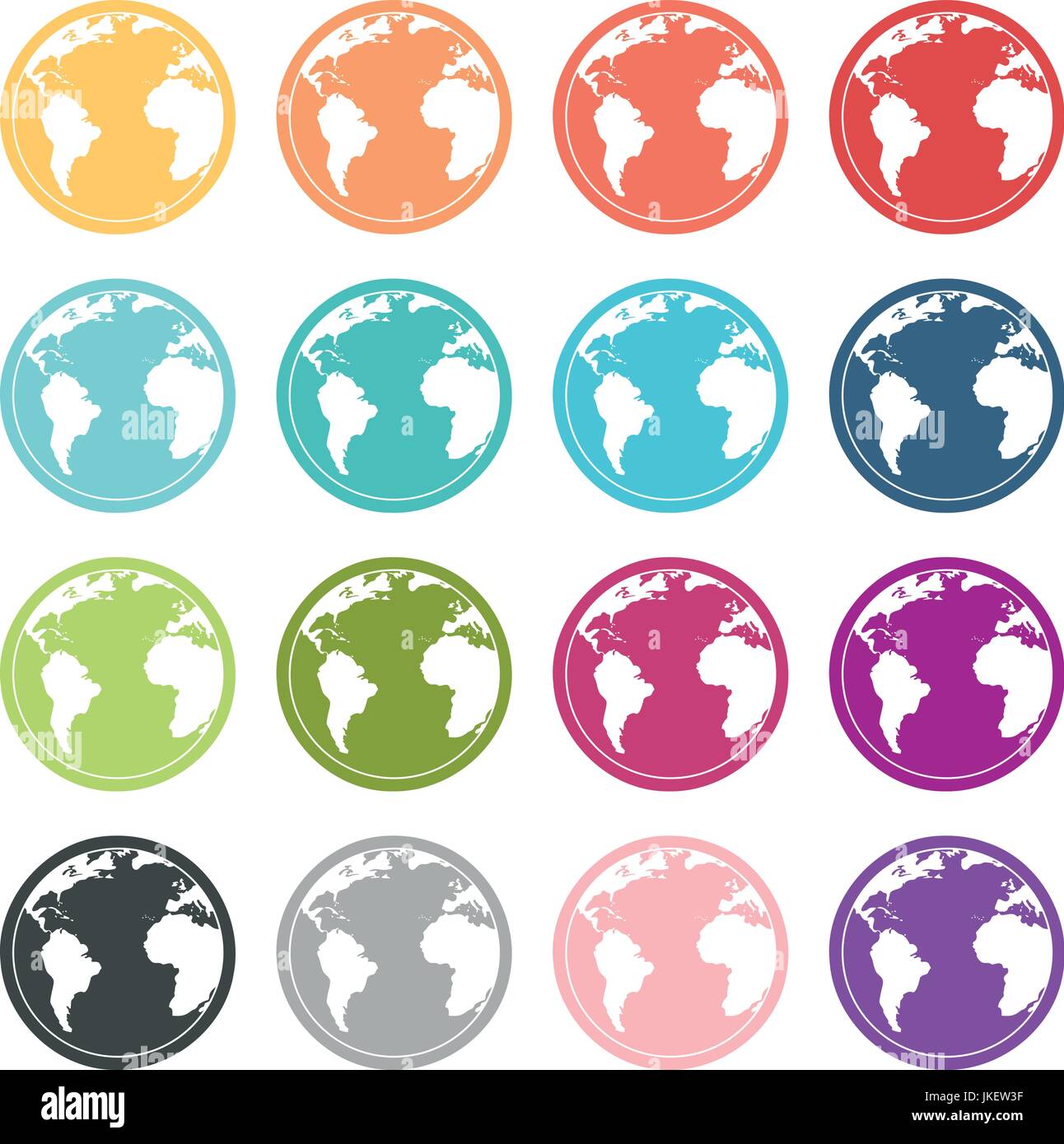 Terre colorée icône globe map monde Illustration de Vecteur