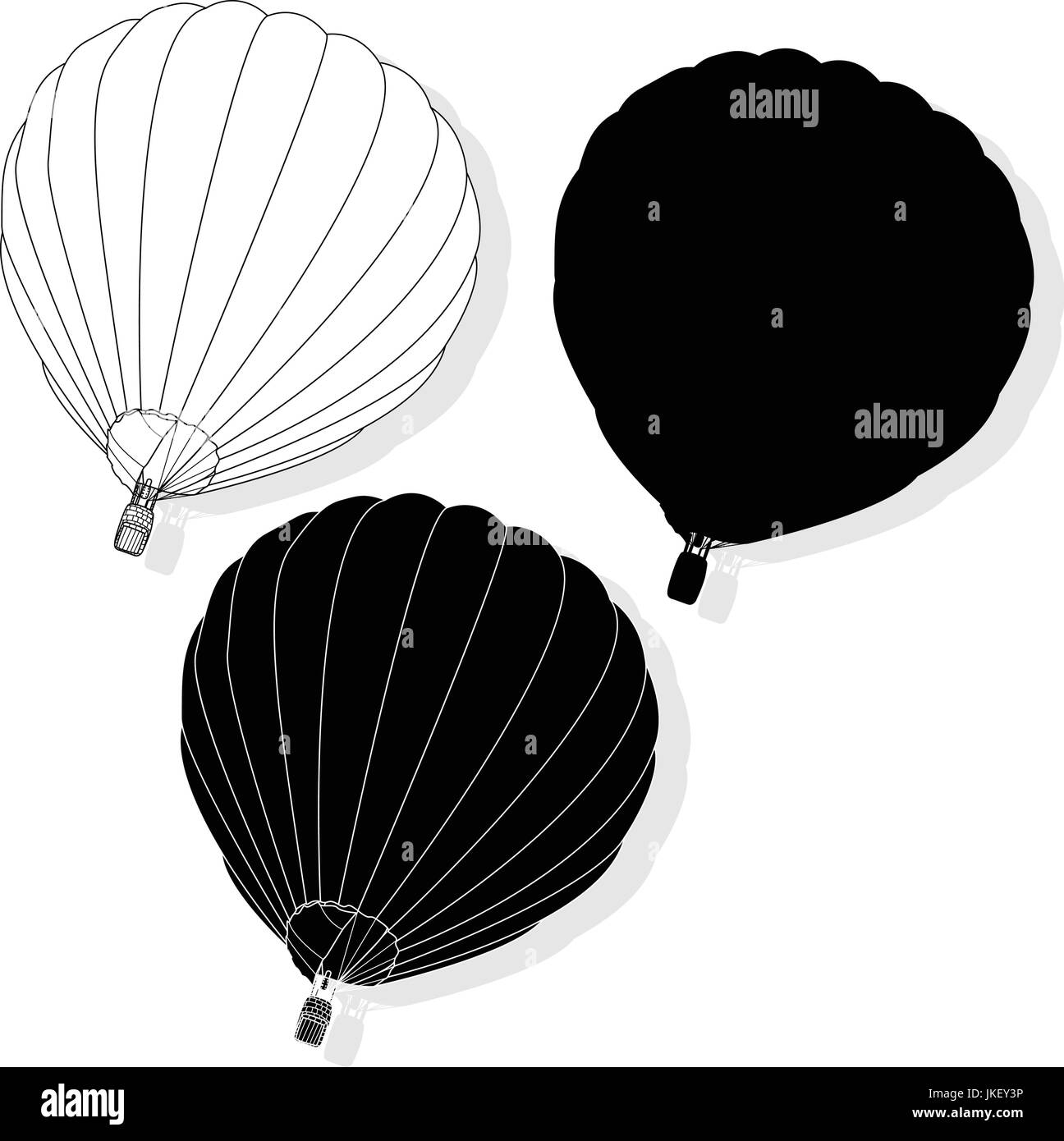 Hot Air Balloon montgolfier / illustration fine Illustration de Vecteur