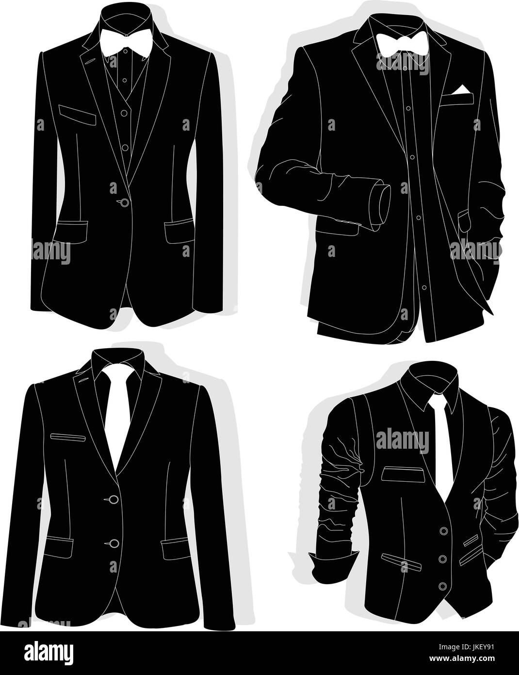 Men's jacket. Le costume des hommes de cérémonie, Tuxedo. Vector illustration. Illustration de Vecteur