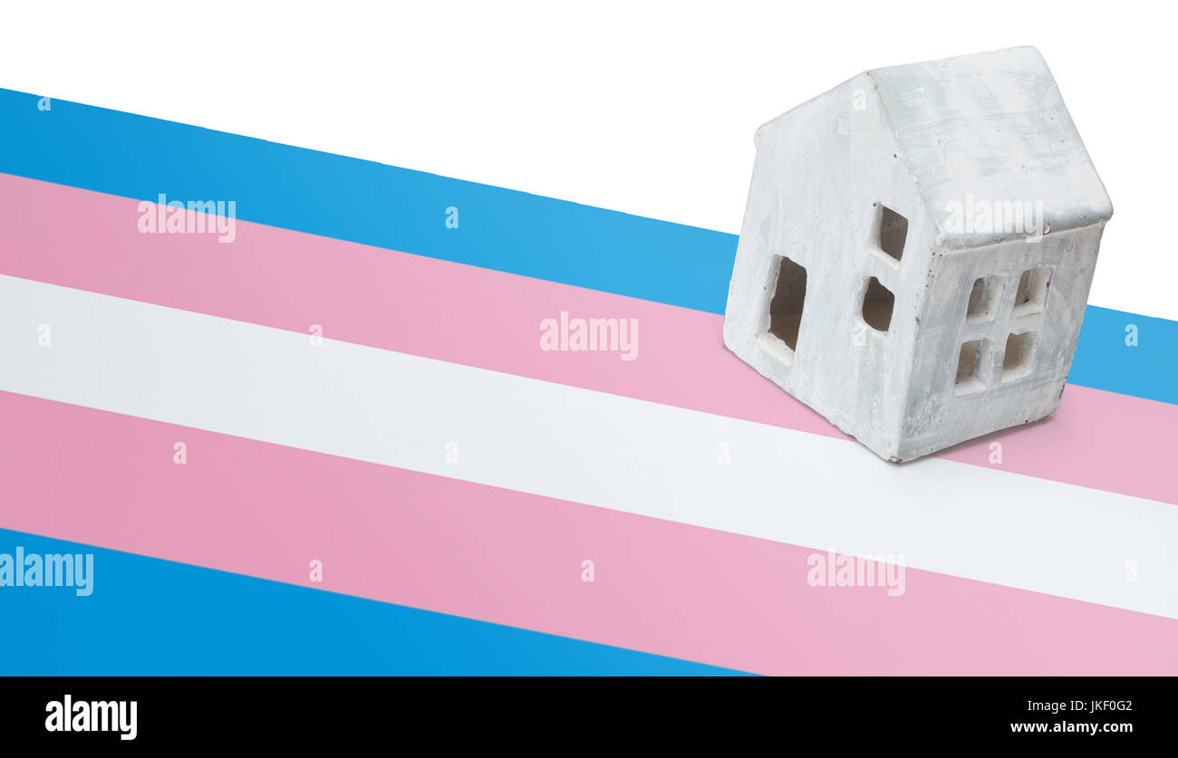 Petite maison sur un drapeau - drapeau transgenres Banque D'Images