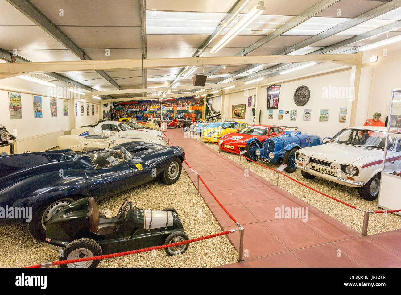 La salle de sport automobile dans le Haynes International Motor Museum, Sparkford, Somerset, England, UK Banque D'Images