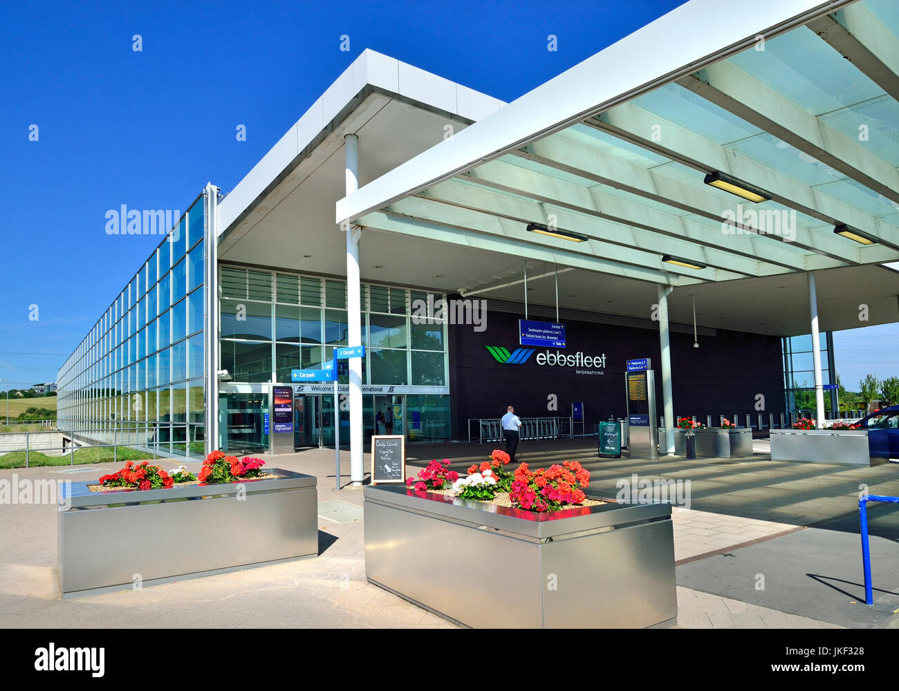 Ebbsfleet, Kent, Angleterre. Ebbsfleet International Gare (gare de l'Eurostar entre Londres et Ashford) ouvert en 2007 Banque D'Images