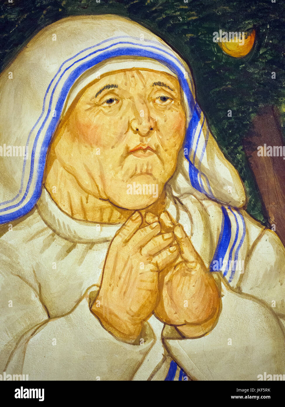Le 20 juillet 2017. Nun - détail au tableau de Fernando Botero. Église de Sant'Antonio Abate Banque D'Images