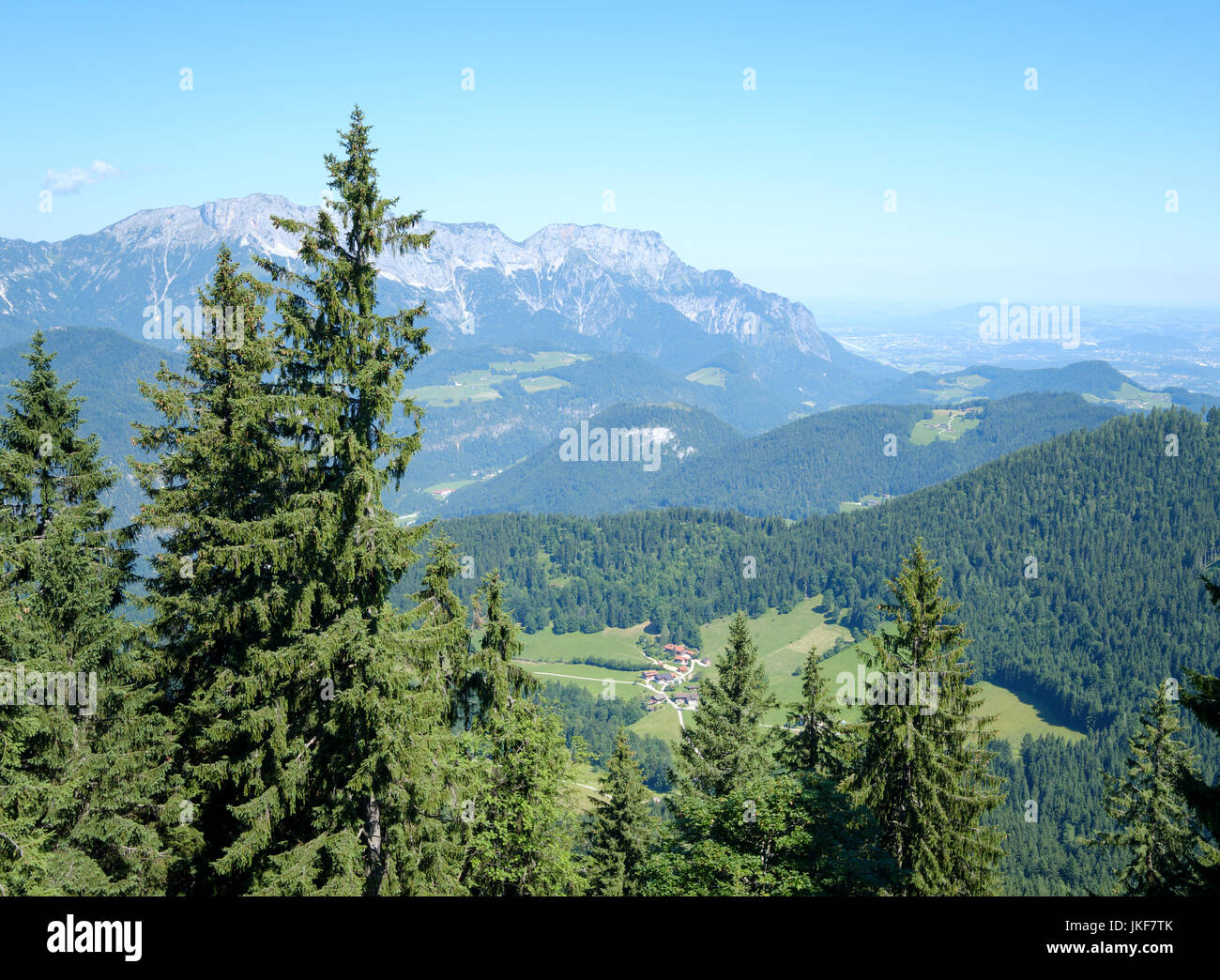 Vue depuis l'Rossfeld Panoramastrasse, Berchtesgaden, Upper Bavaria, Bavaria, Germany, Europe Banque D'Images