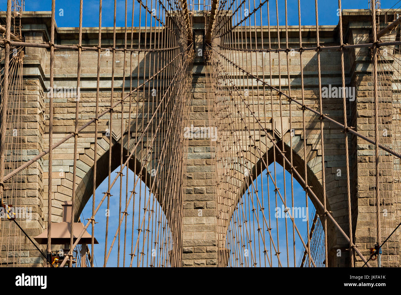 Détails du pont de Brooklyn, New York City, États-Unis. Banque D'Images