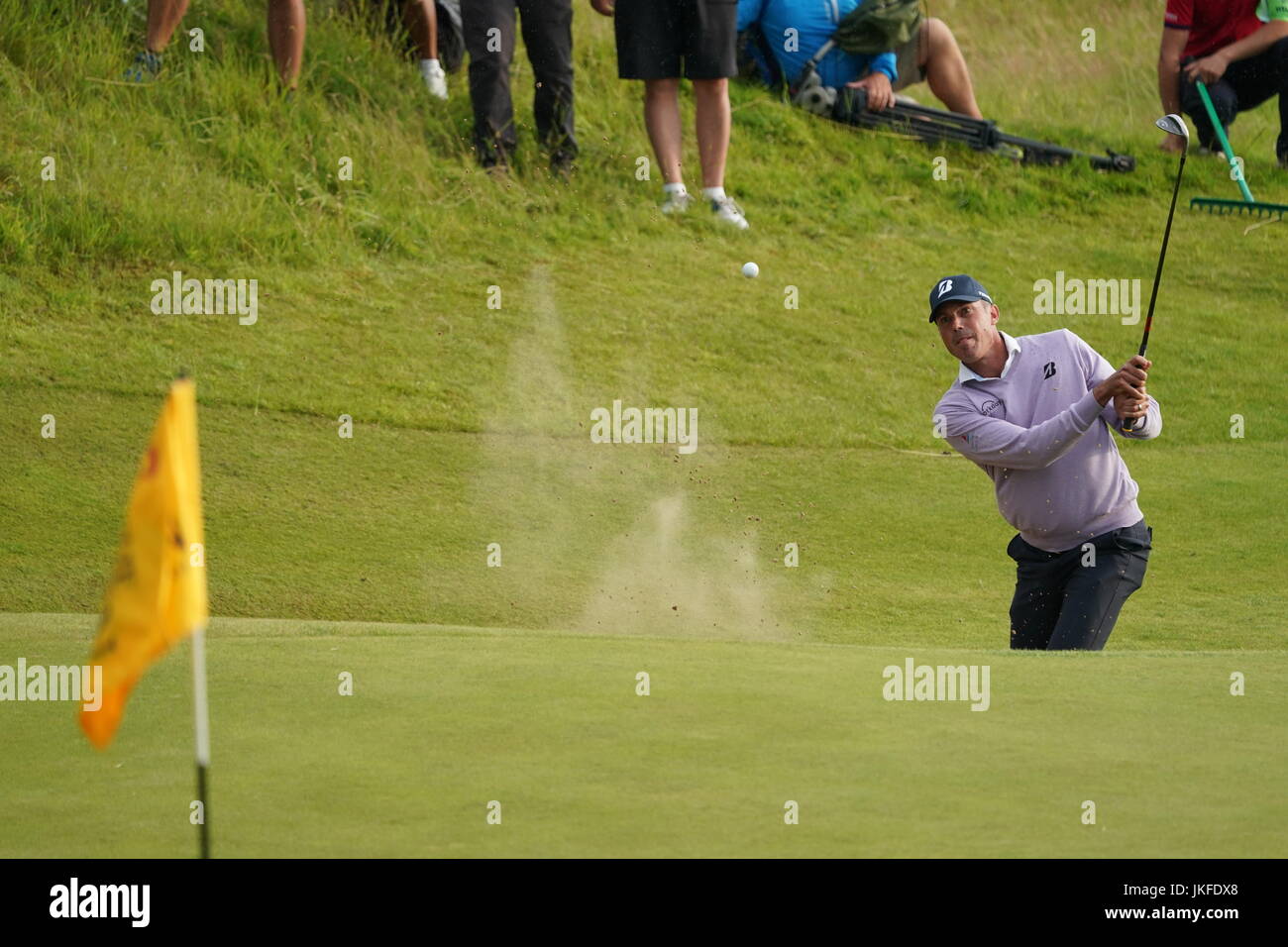 Southport, Merseyside, Royaume-Uni. 22 juillet, 2017. Matt Kucher (USA) Golf : Matt Kucher des États-Unis sur le 17ème trou au cours de la troisième série de la 146e British Open Golf Championship au Royal Birkdale Golf Club à Southport, Merseyside, Angleterre . Credit : Koji Aoki/AFLO SPORT/Alamy Live News Banque D'Images