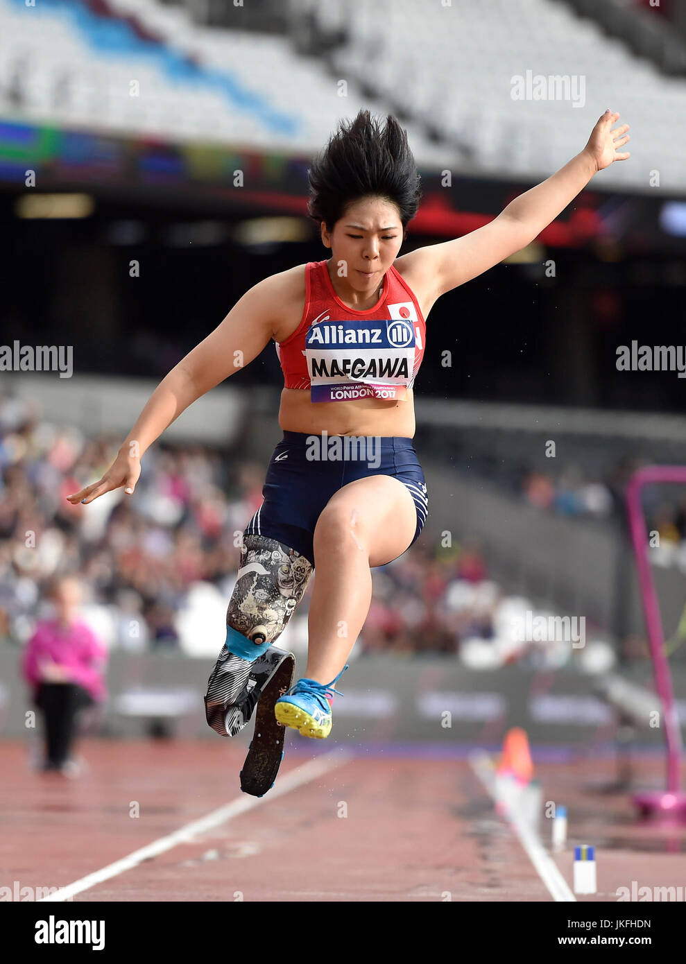 Londres, Angleterre - le 23 juillet 2017 : Sayaka Murakami (JPN) en saut en hauteur femmes T42 pendant la finale Para Championnats mondiaux d'athlétisme 2017 à Londres Londres Stadium le dimanche. Credit : Taka Wu/Alamy Live News Banque D'Images