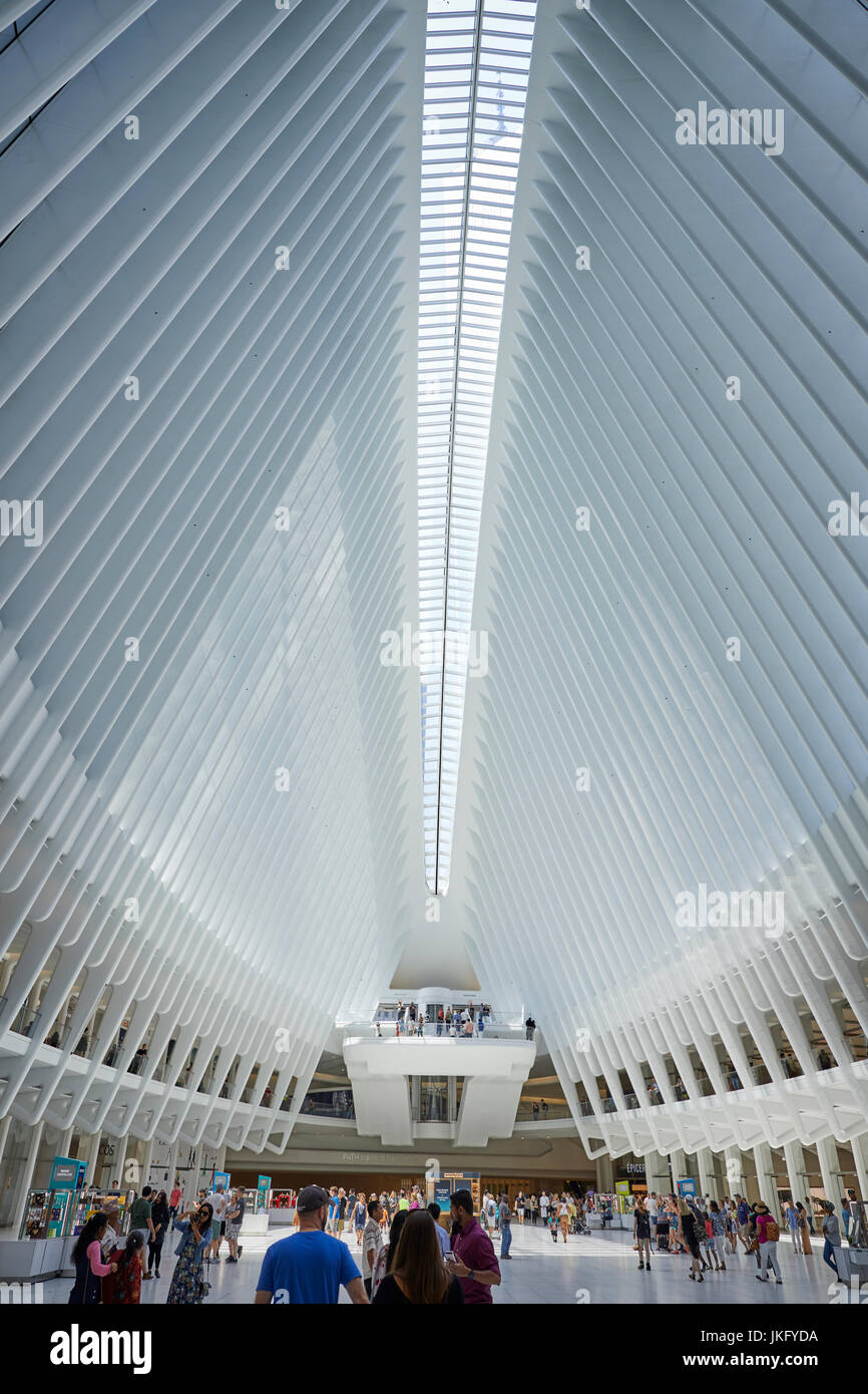 La ville de New York, Manhattan, États-Unis Westfield Shopping center World Trade Center World Trade Center intérieur complexe Banque D'Images