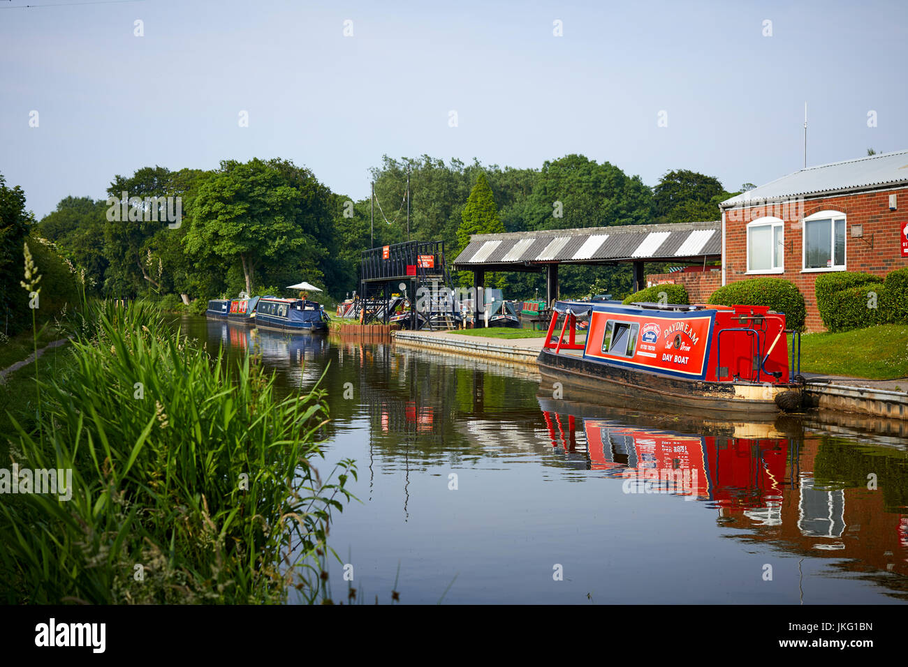 Macclesfield Canal , le centre-ville de Congleton, Cheshire, Angleterre de l'Est. Banque D'Images
