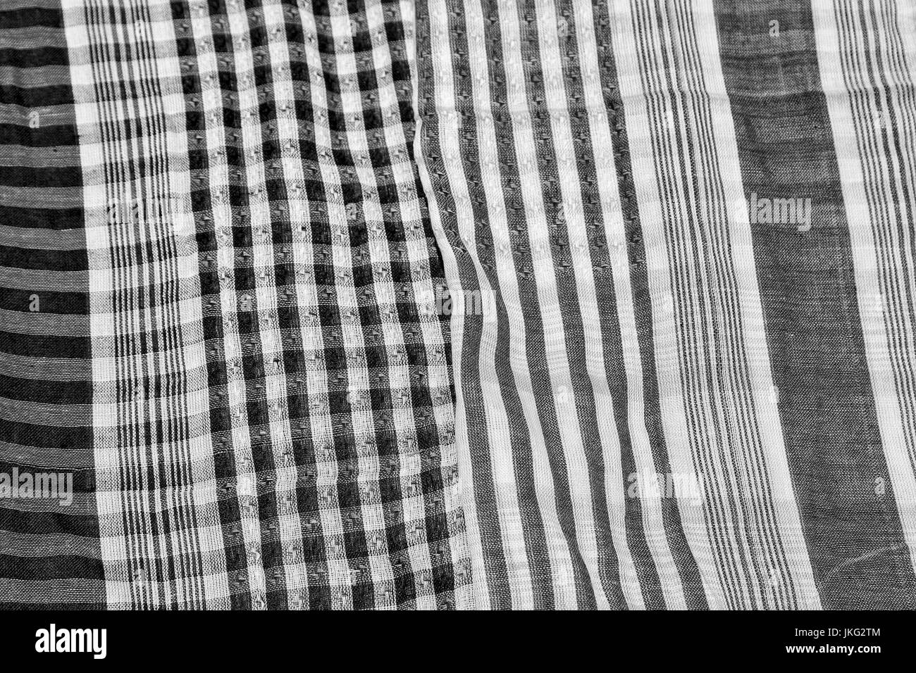 La texture de la symbolique traditionnelle de coton foulard arabe comme background abstract Banque D'Images