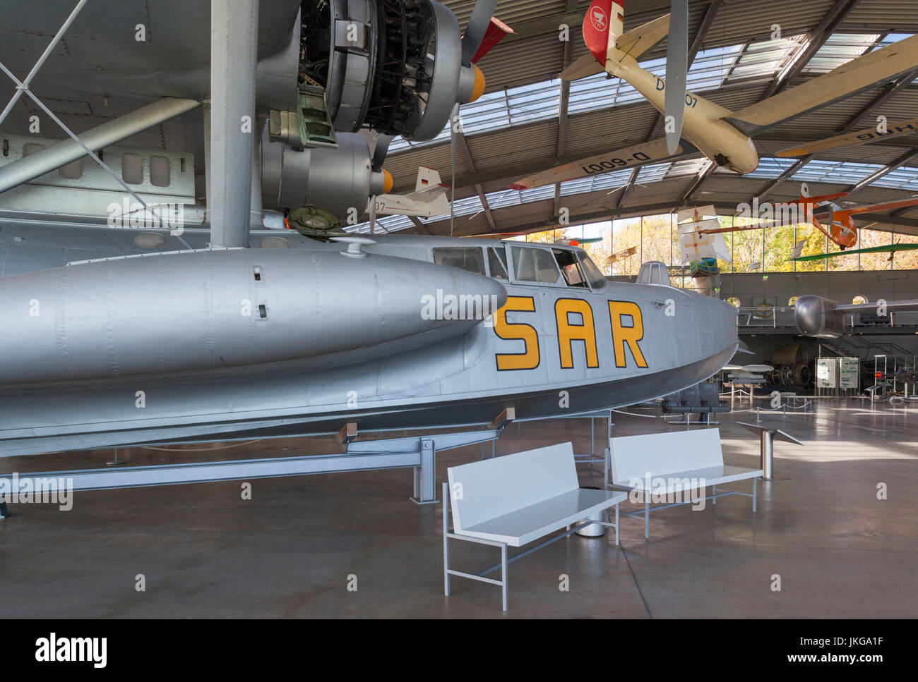 Germany, Bavaria, Munich - Oberschleißheim, Deutsches Museum Collection Aviation, établi au sein de l'ancien aérodrome de l'OTAN, Dornier DO-24 flying boat des années 1930-era Banque D'Images