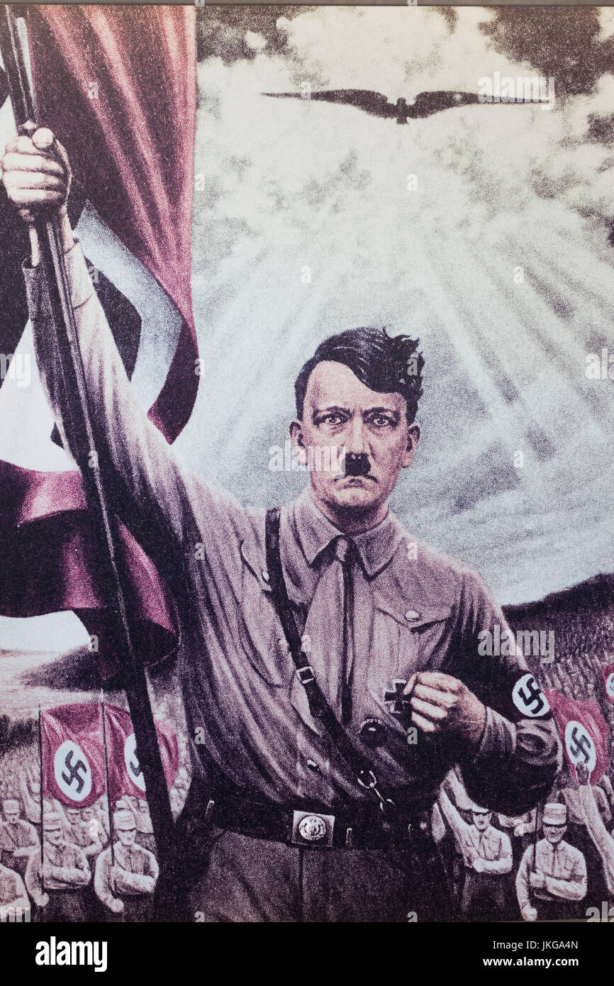 Allemagne, Bavière, Obersalzberg, Dokumentation Obersalzberg, musée sur la dictature nazie, la peinture d'Adolf Hitler Banque D'Images