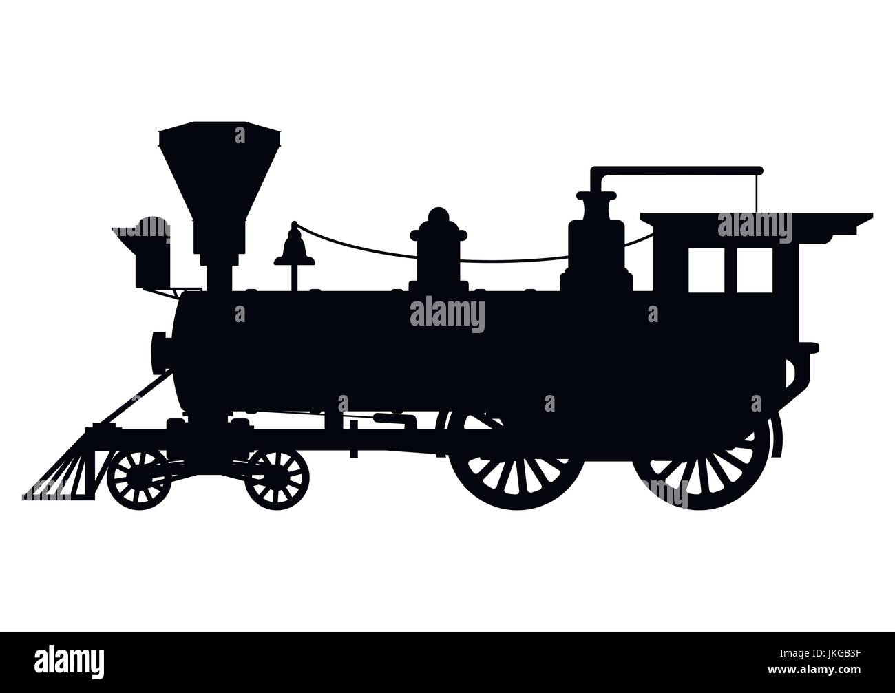Locomotive à vapeur Silhouette Illustration de Vecteur