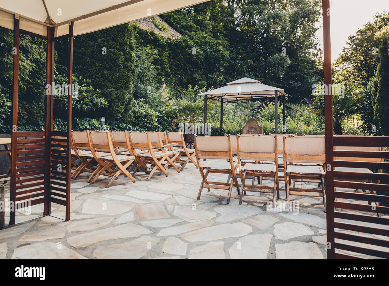 chaises en bois Banque D'Images