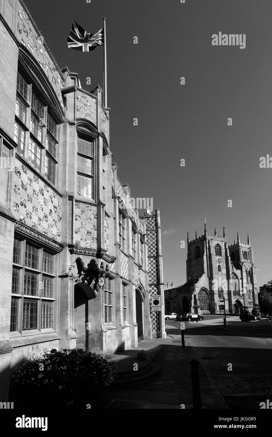 L'extérieur de l'hôtel de ville et la Trinity Guildhall, Kings Lynn, Norfolk, England, UK Banque D'Images