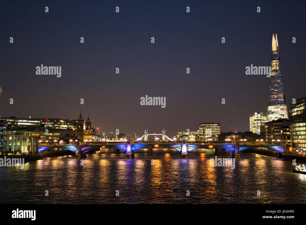 Vue nocturne de Londres Banque D'Images