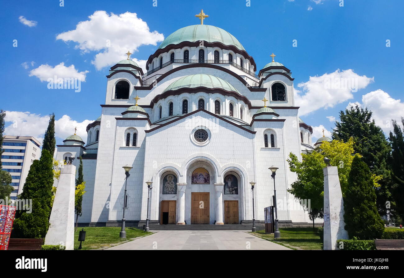 Eglise de Saint Sava à Belgrade, Serbie, l'une des plus grandes églises orthodoxes dans le monde Banque D'Images