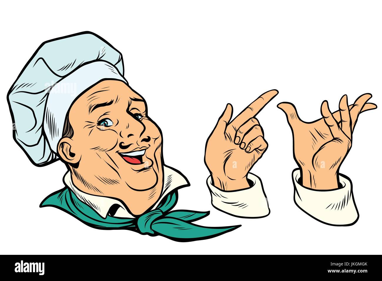 Définir le français ou l'Italien cook et les gestes de la main Illustration de Vecteur