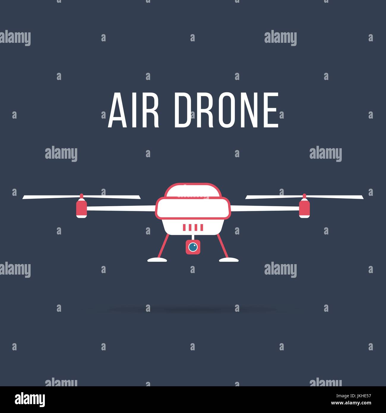 Drone aérien blanc et rose Illustration de Vecteur