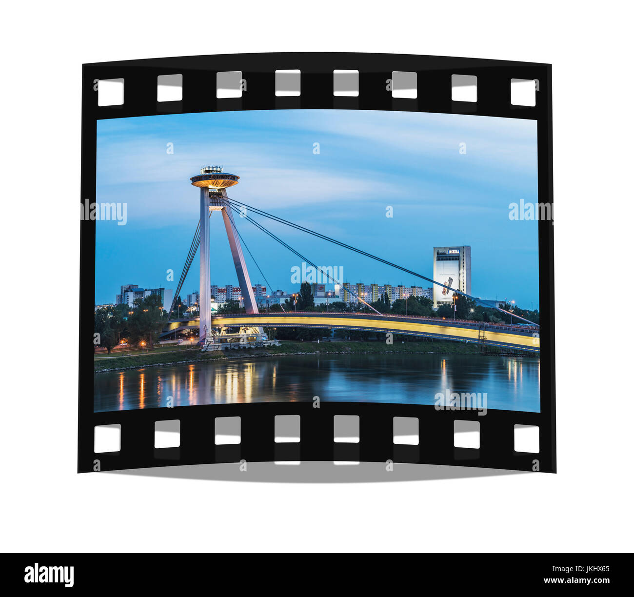 Le pont du Soulèvement national slovaque, la plupart des SNP, est un pont sur le Danube, Bratislava, Slovaquie, Europe Banque D'Images