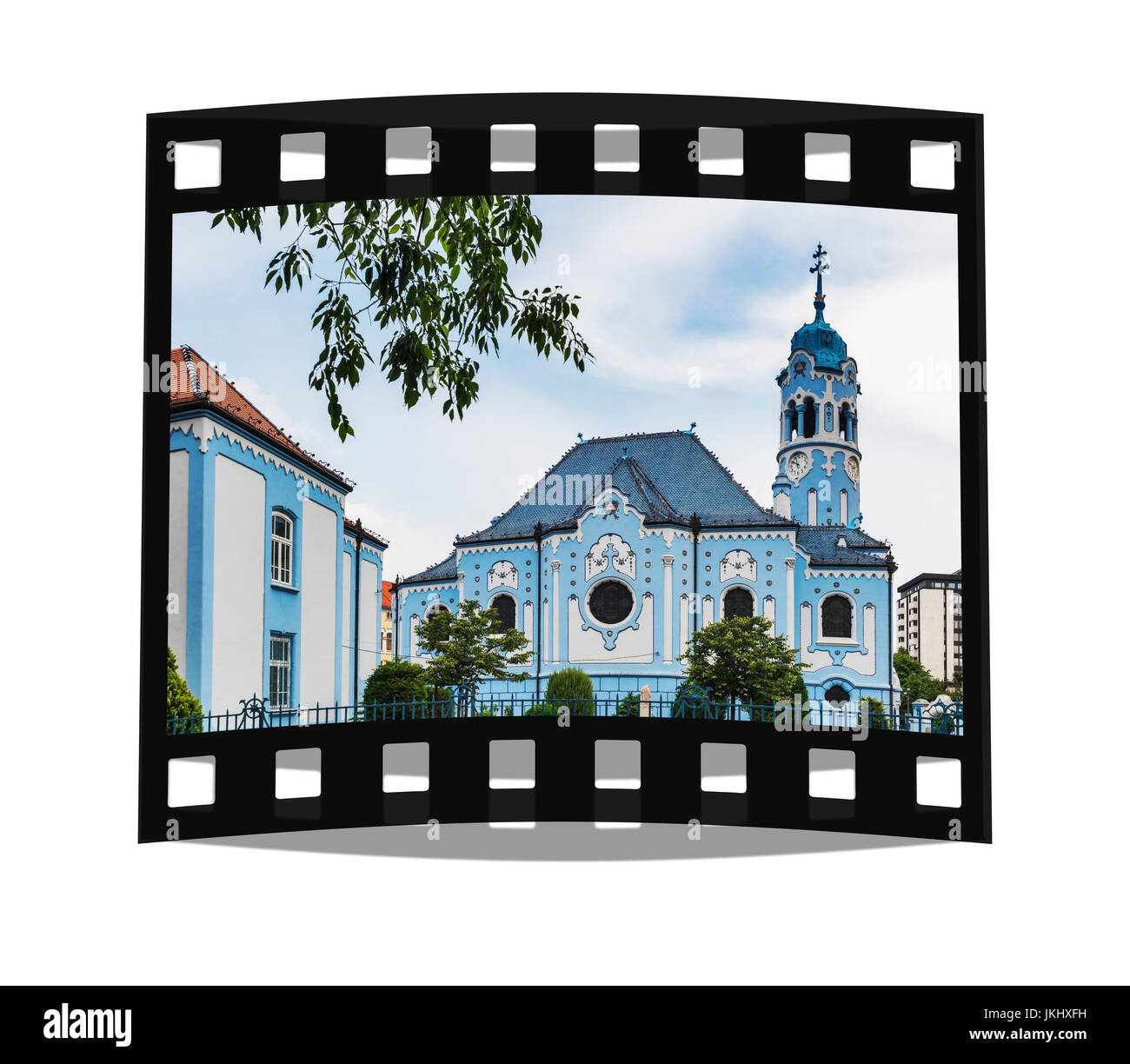 L'église Saint Elisabeths est une église catholique romaine. En raison de la couleur de la façade, il est également appelé Blue Church, Bratislava, Slovaquie, Europe Banque D'Images