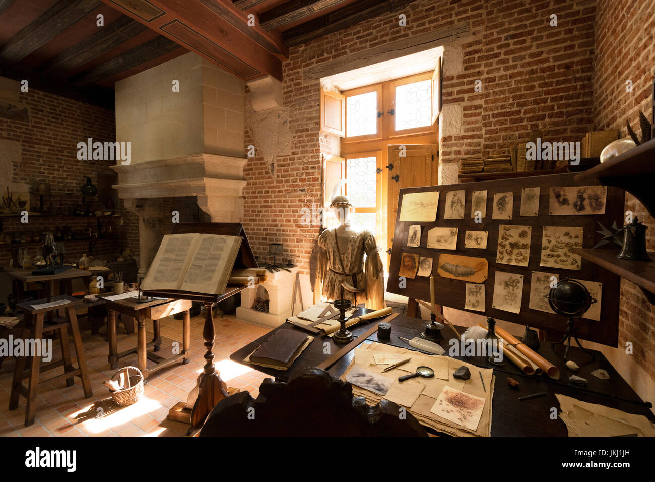 Clos Luce, chambre de Léonard de Vinci à Amboise, vallée de la Loire, France Banque D'Images