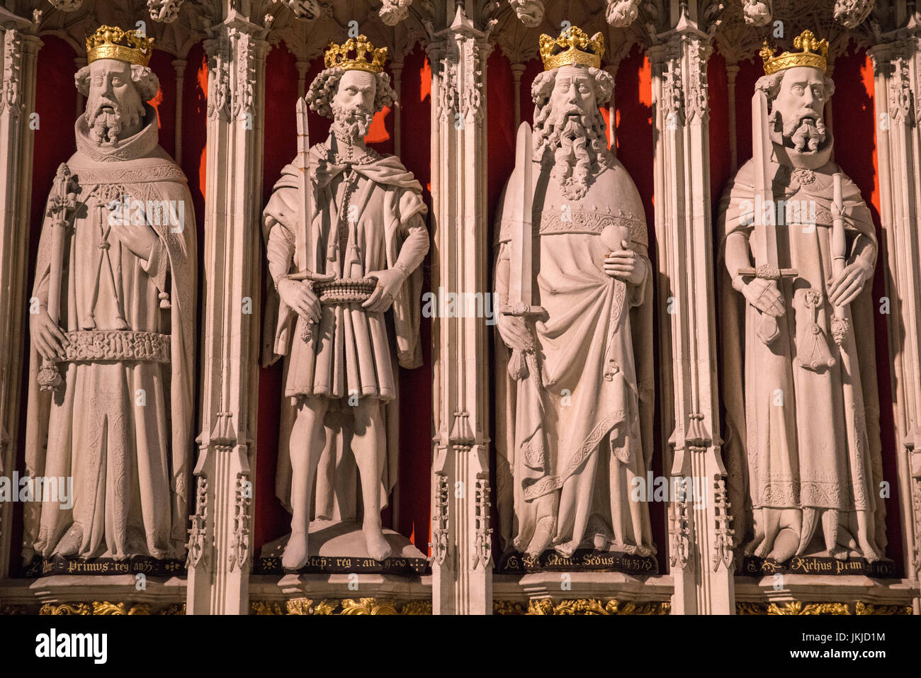 YORK, UK - 19 juillet 2017 : une vue d'une partie des rois à l'intérieur du centre historique de York Minster dans la ville de York, le 19 juillet 2017. L'écran fea Banque D'Images