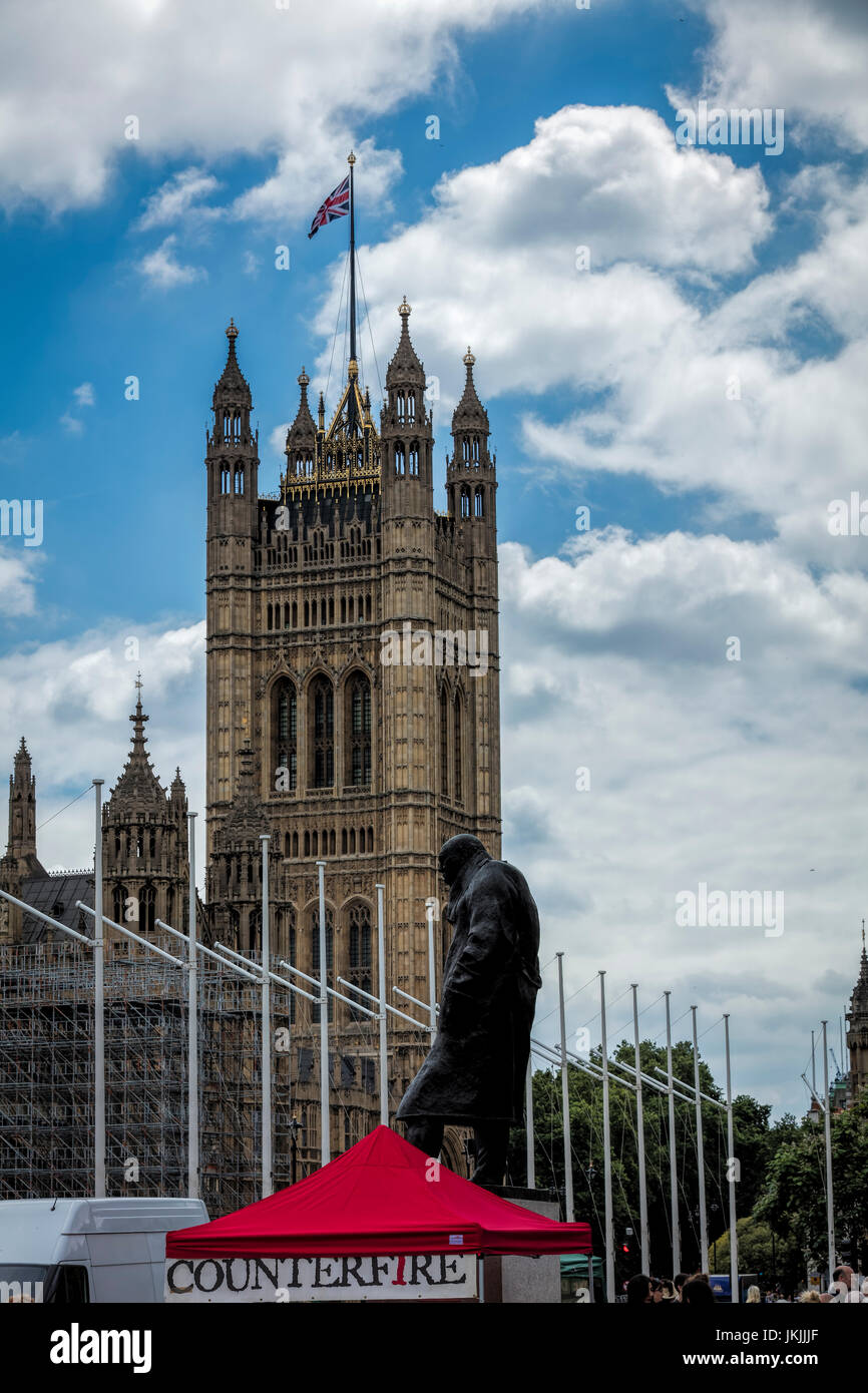 Sir Winston Churchill Statue en bronze Banque D'Images
