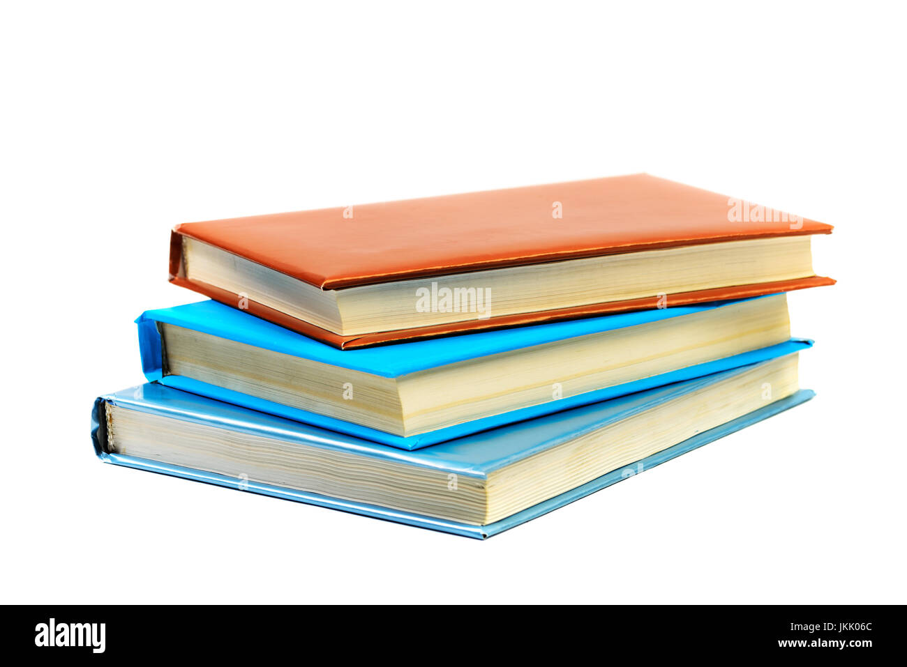 Tas de livres isolé sur fond blanc Banque D'Images