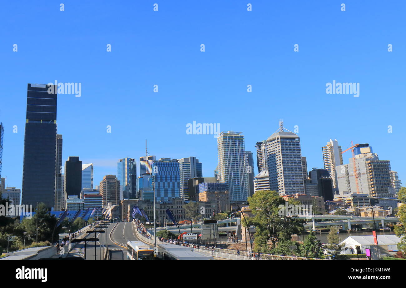 Le centre-ville de Brisbane Brisbane Australie gratte-ciel dans la ville. Banque D'Images