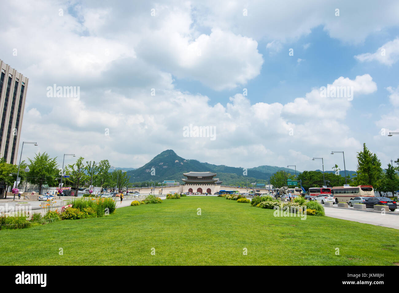 Porte Gwanghwamun de Gyeongbokgung, Séoul, Corée du Sud. Banque D'Images