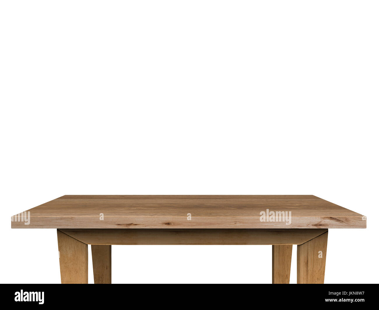 Table en bois vides sur fond blanc Banque D'Images