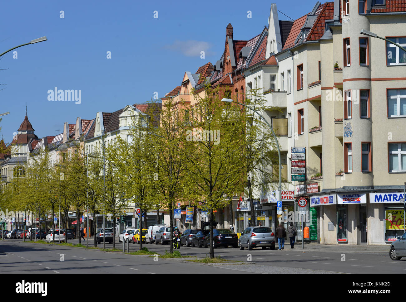 La rue Berlin, Tegel, village Reinicken, Berlin, Allemagne, Berliner Strasse, à Reinickendorf, Deutschland Banque D'Images
