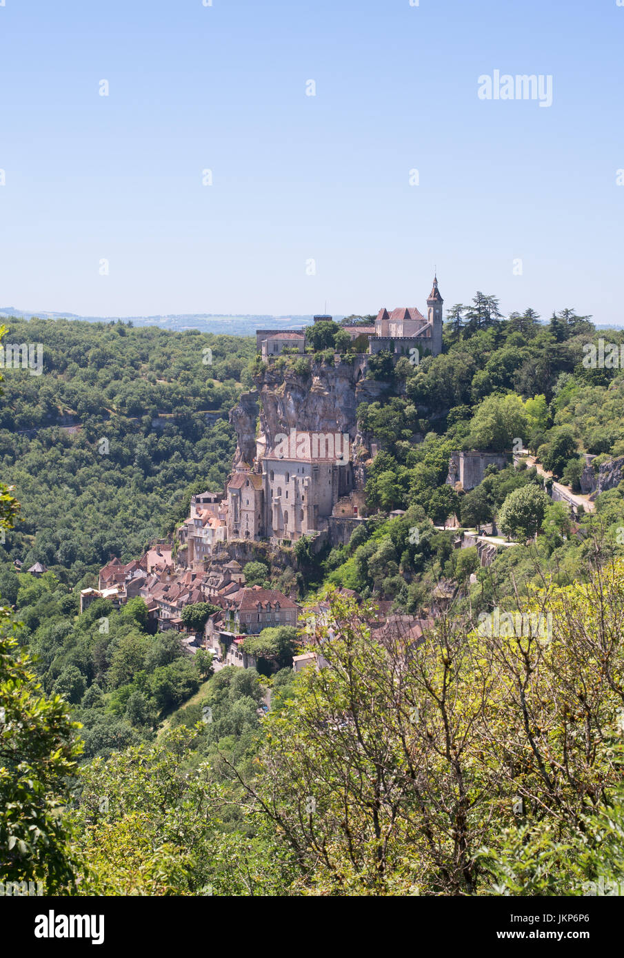 La falaise, village de Rocamadour Dans le sud de la France, Europe Banque D'Images La falaise, village de Rocamadour Dans le sud de la France, Europe Banque D'Images