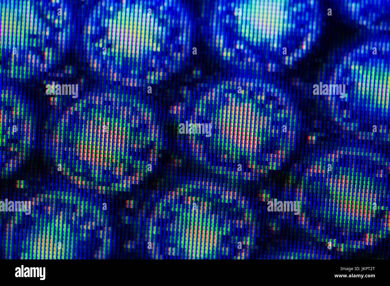 Light Emitting Diodes nacro pour affichage LED. Écran LED numérique fond bleu Banque D'Images