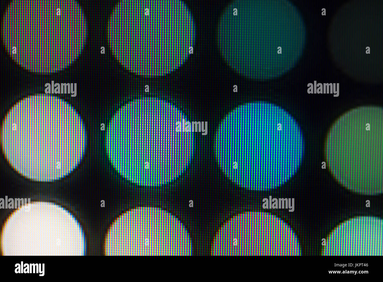 Light Emitting Diodes nacro pour affichage LED. Arrière-plan de l'écran LED numérique Banque D'Images