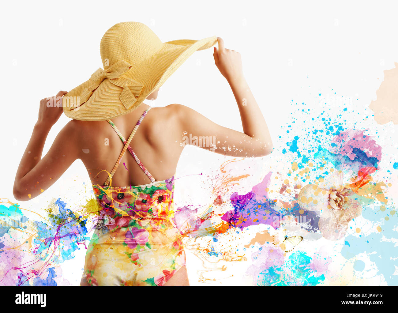 Maillot de bain fille de plage Banque de photographies et d’images à