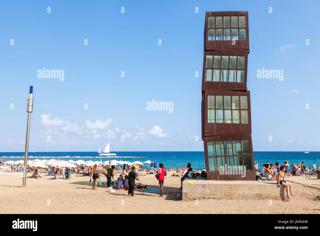 Barecelona Espagne Catalunya La Estrella Herida L'Estel ferit par Rebecca Horn d'art public de la plage de Barceloneta Barcelona Espagne catalogne europe eu Banque D'Images
